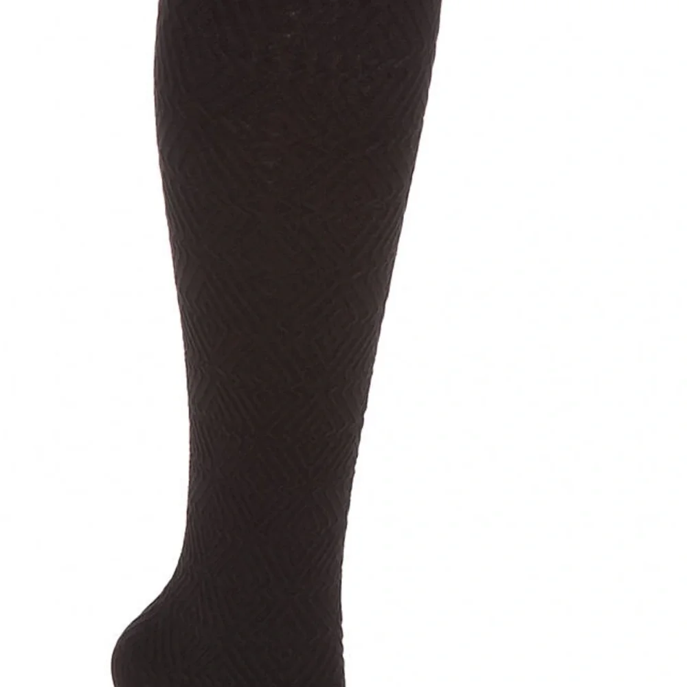 HUE Diamond Textured Tights with Control Top Black Size S | M